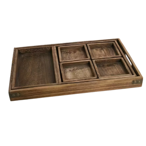Engravable 7pcs Nesting Wooden Serving Trays Set - Seller Supplies My Custom Designs
