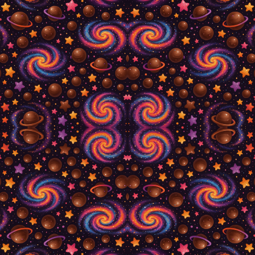 Food and Drinks - Candy Galaxies With Chocolate Planets And Sugar Stars - Pattern - Digital File Digital My Custom Designs PDF