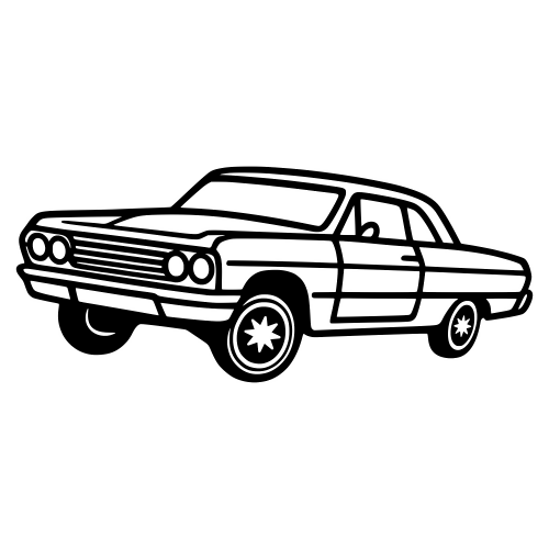 Lowrider Car Sketch Outline - Digital File - XCS Friendly Digital My Custom Designs PDF