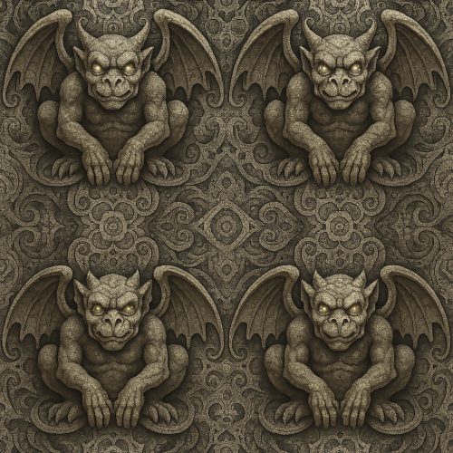 Fantasy and Myth - Glimmering Gargoyle Stone Fractals - Pattern - Digital File Digital My Custom Designs PDF