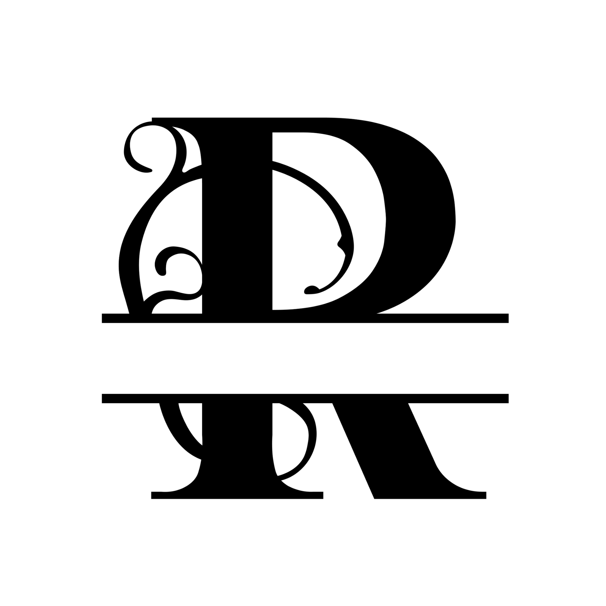 R - Monogram Vines Ornamental - Digital File Digital My Custom Designs ZIP File
