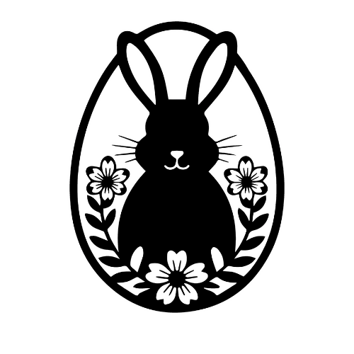 Bunny Silhouette - Wall Home Decor - Digital File Digital My Custom Designs ZIP File