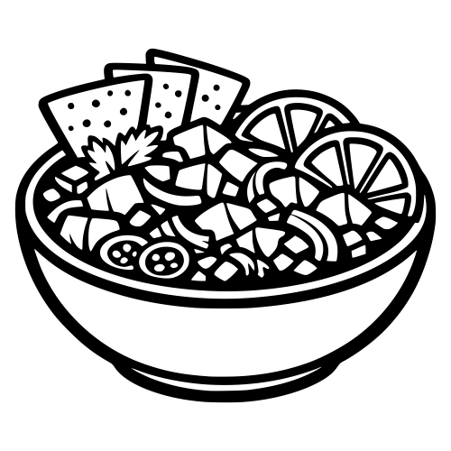Ceviche Bowl Outline - Digital File - XCS Friendly