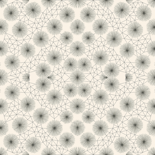 Floral Geometric Fusion - Dandelion Puffballs Radiating From Triangle Meshes Pattern - Digital File Digital My Custom Designs PDF