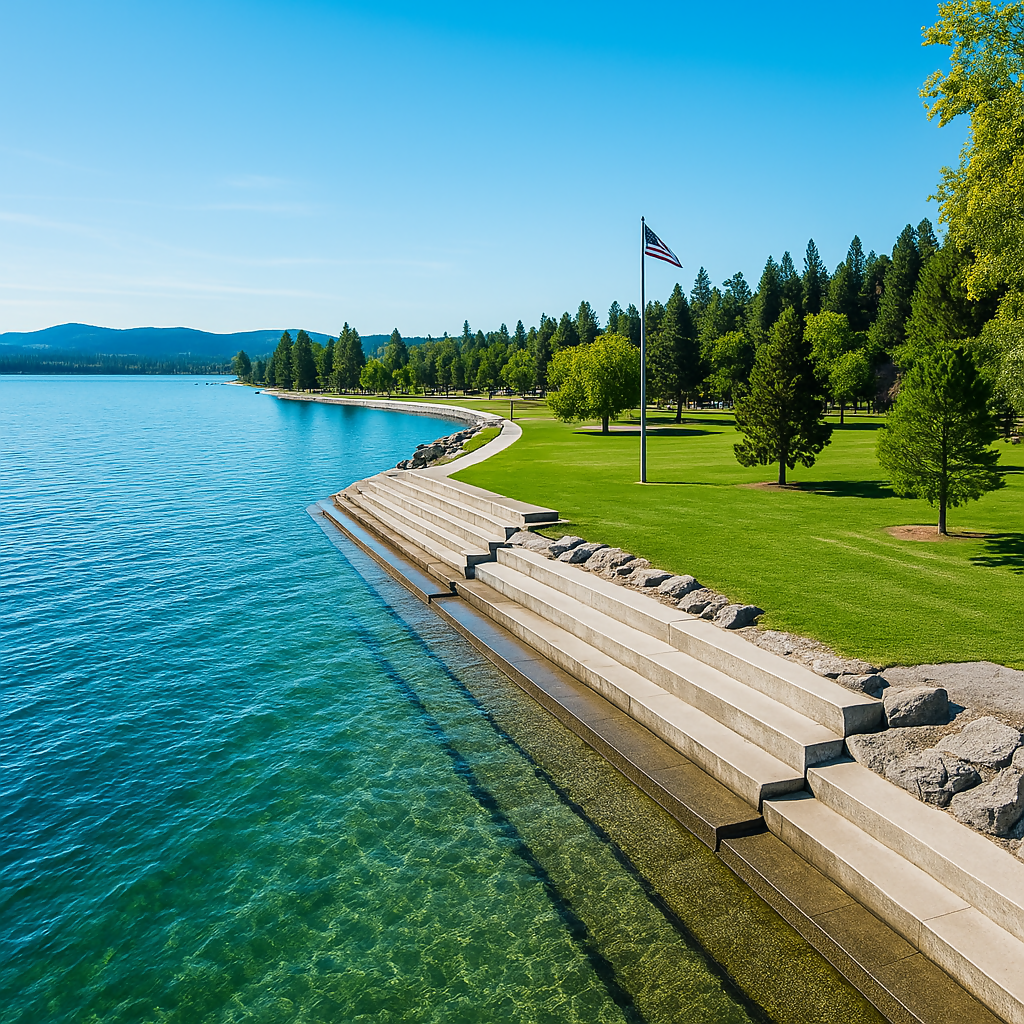 City Park and Beach - Lake Coeur d'Alene - Idaho United States - Rendered - Digital File Digital My Custom Designs PDF