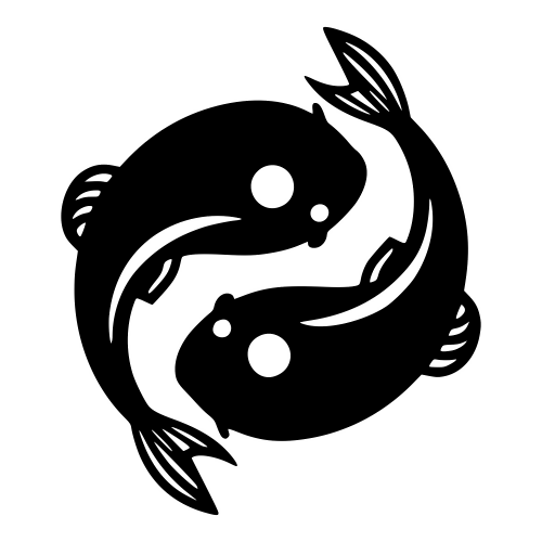 Koi Fish Yin-Yang Icon - Vector Graphics - Digital File Digital My Custom Designs PDF