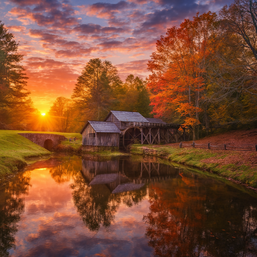 Mabry Mill - Blue Ridge Parkway - Virginia United States - Rendered - Digital File Digital My Custom Designs PDF