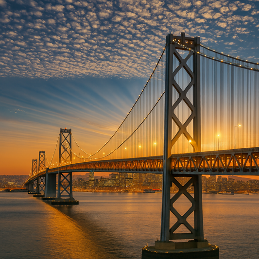 San Francisco - Oakland Bay Bridge - California United States - Rendered - Digital File Digital My Custom Designs PDF