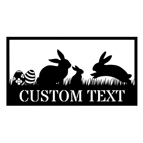 Easter Bunny Playful Framed - Wall Home Decor - Digital File Digital My Custom Designs ZIP File