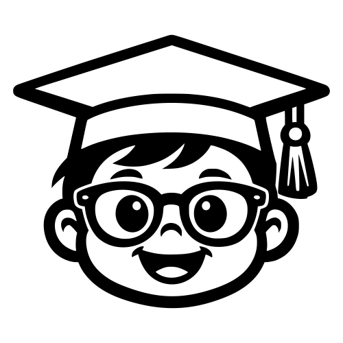 Graduating Kid with Glasses - Vector Graphics - Digital File Digital My Custom Designs PDF