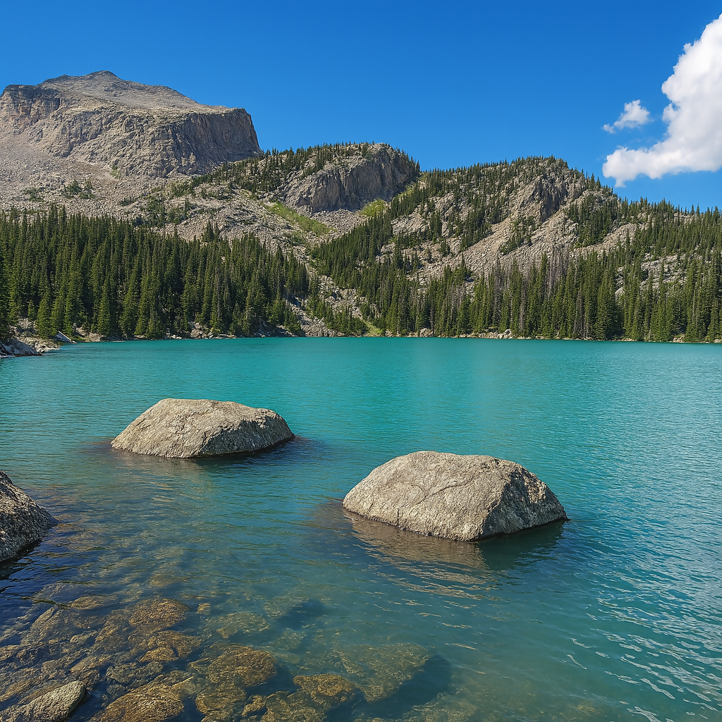 Lake Haiyaha - Rocky Mountain National Park - Colorado United States - Rendered - Digital File Digital My Custom Designs PDF