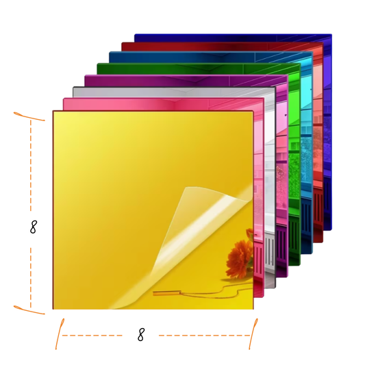 8Pack 1/8 8 x 8 inches Acrylic Mirror Sheets - Seller Supplies My Custom Designs