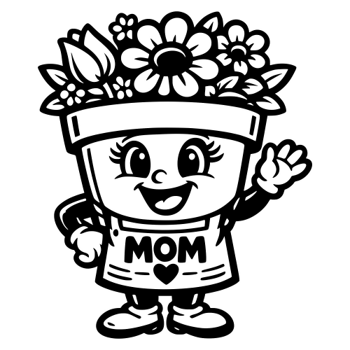 Flower Pot Mom - Vector Graphics - Digital File Digital My Custom Designs PDF