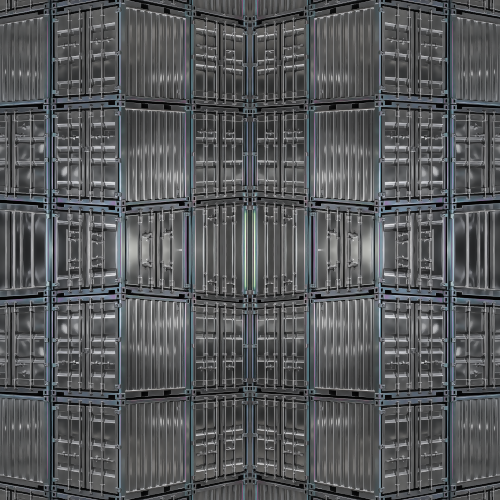 Industrial and Urban - Chrome Cargo Containers With Iridescent Edges - Pattern - Digital File Digital My Custom Designs PDF