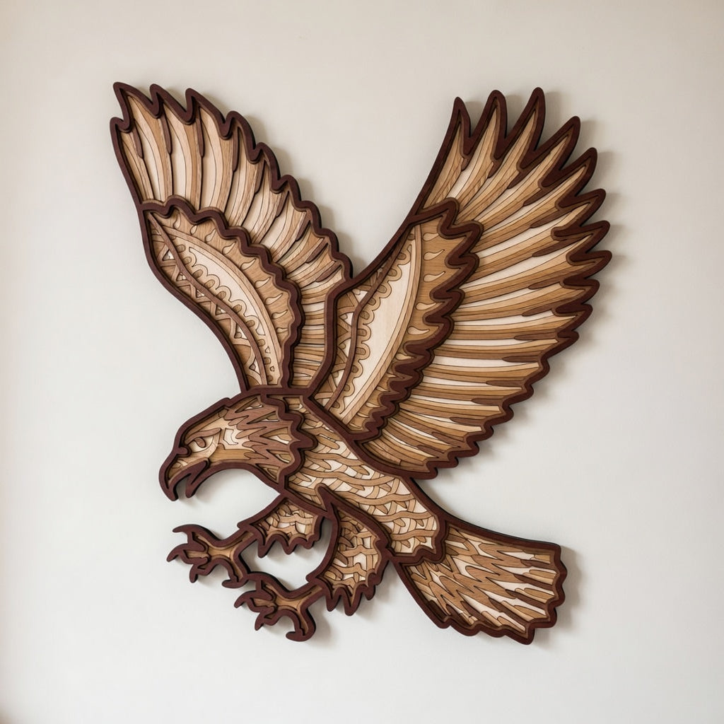 Line Design Eagle - Layered Wall Home Decor - Digital File Digital My Custom Designs