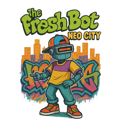 Pop Culture Fandom - Fresh Bot of Neo City - T Shirt Design - Digital File Digital My Custom Designs 300 DPI PNG