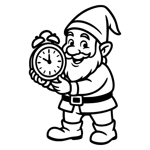Cartoon Clock Gnome - Digital File - XCS Friendly Digital My Custom Designs PDF