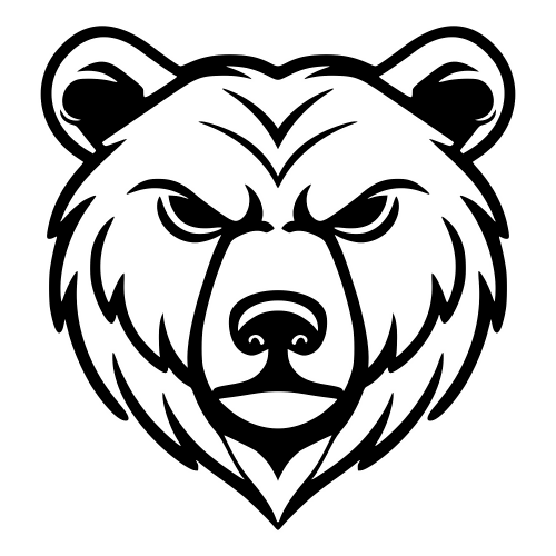 Bear Face Silhouette - Digital File - XCS Friendly Digital My Custom Designs PDF