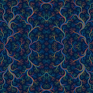 Technology and Digital - Neural Network Fractals In Vibrant Color Waves - Pattern - Digital File