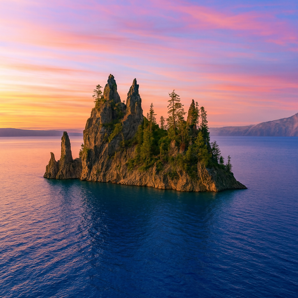 Phantom Ship - Crater Lake National Park - Oregon United States - Rendered - Digital File Digital My Custom Designs PDF