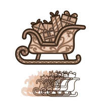 Christmas Sleigh - Artistic Layered Line Designs - Digital File Digital My Custom Designs ZIP File