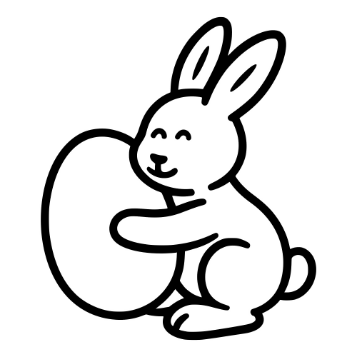 Bunny Hugging Egg - Digital File - XCS Friendly Digital My Custom Designs PDF