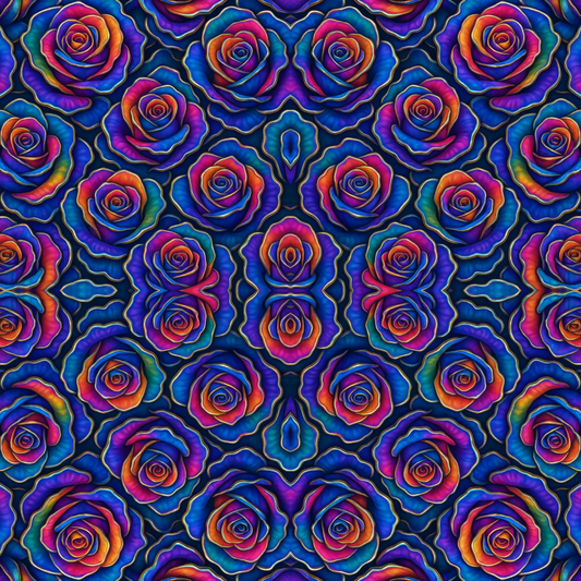 Floral and Botanical - Rainbow-Hued Fantasy Roses - Pattern - Digital File Digital My Custom Designs PDF