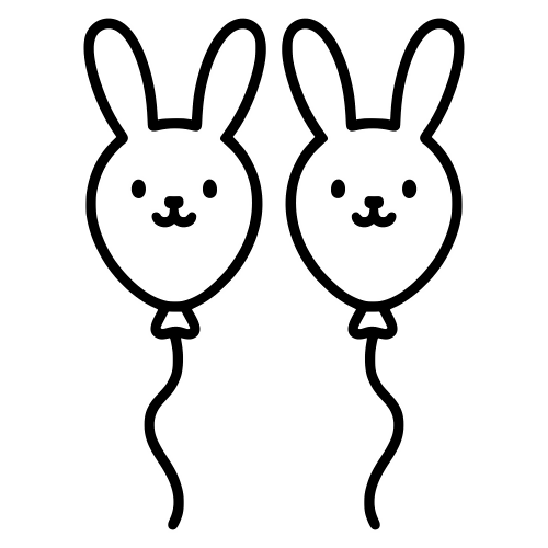 Bunny Baloon Outline - Digital File - XCS Friendly Digital My Custom Designs PDF