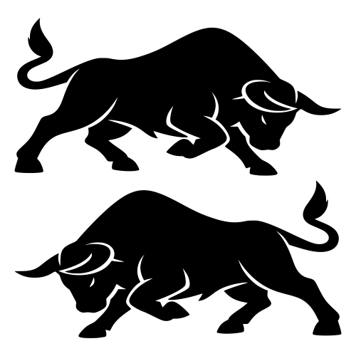 Bull Charging Silhouette - Vector Graphics - Digital File Digital My Custom Designs PDF