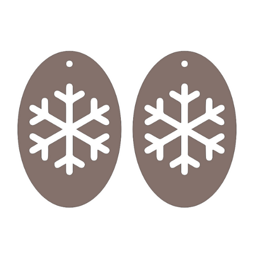 Snowflake Oval Cutout Earrings - Digital File Digital My Custom Designs SVG