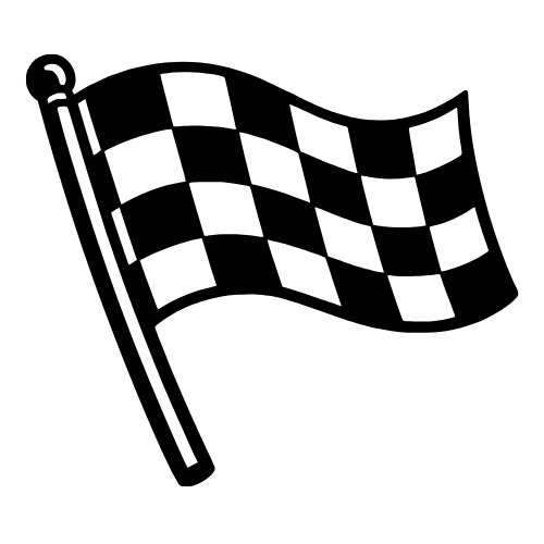 Cartoon Rally Flag - Vector Graphics - Digital File