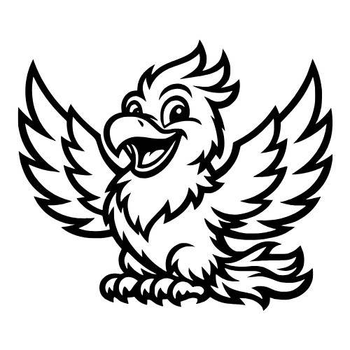 Cartoon Phoenix Smiling - Vector Graphics - Digital File Digital My Custom Designs PDF