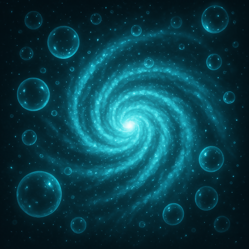 Water and Ocean - Bubble Galaxy Spirals In Ultraviolet Aqua - Pattern - Digital File Digital My Custom Designs PDF