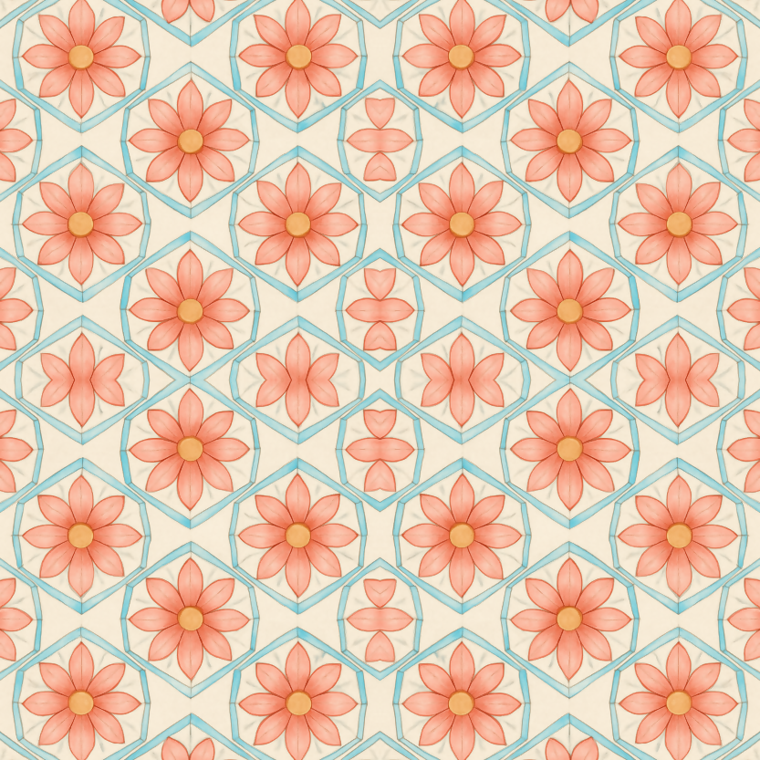 Floral Geometric Fusion - Flower Petals Radiating Pattern - Digital File Digital My Custom Designs PDF