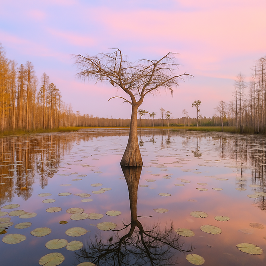 Bald Cypress - Okefenokee Swamp - Georgia United States - Rendered - Digital file Digital My Custom Designs PDF