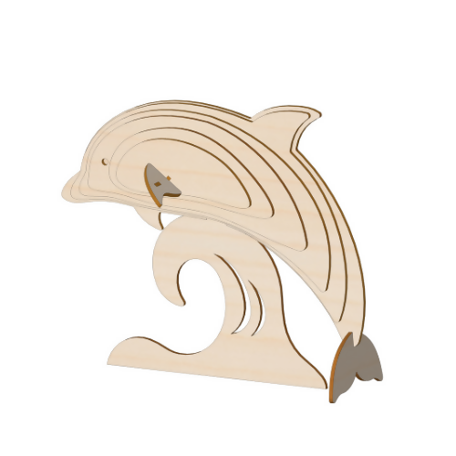 Dolphin - 3D Puzzle Project - Laser Cut Zip File - Digital File Digital My Custom Designs ZIP File