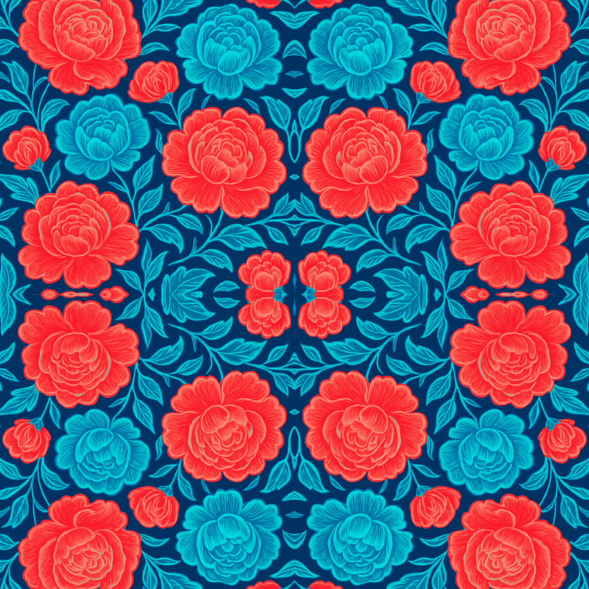 Floral and Botanical - Oversized Swirling Peonies - Pattern - Digital File Digital My Custom Designs PDF