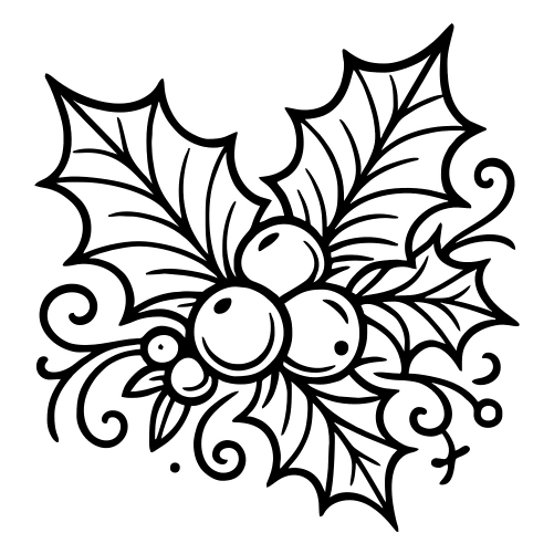 Holly Branch with Berries - Digital File - XCS Friendly Digital My Custom Designs PDF