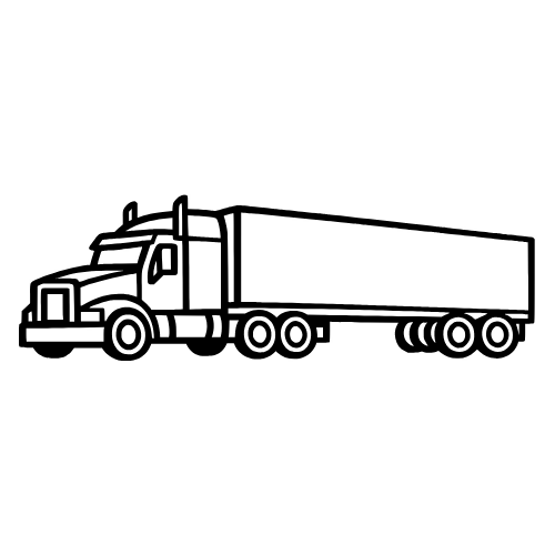 Truck Cab with Trailer Outline - Vector Graphics - Digital File Digital My Custom Designs PDF