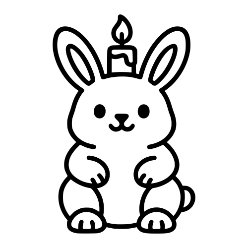 Cartoon Bunny Candle Design - Digital File - XCS Friendly Digital My Custom Designs PDF