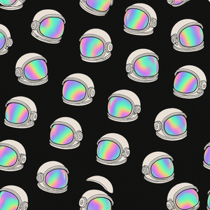 Space and Cosmic - Floating Holographic Astronaut Helmets - Pattern - Digital file