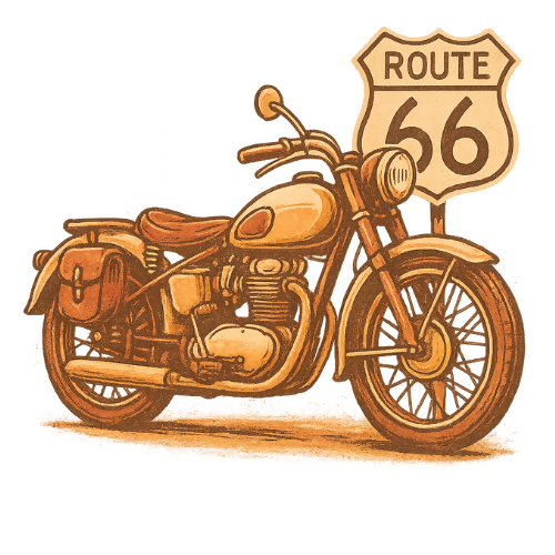 Trendy & Aesthetic Niche Route 66 - T Shirt Design - Digital File Digital My Custom Designs 300 DPI PNG