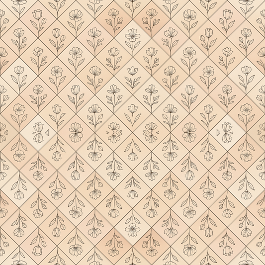 Floral Geometric Fusion - Minimal Line-Art Flowers Pattern - Digital File Digital My Custom Designs PDF