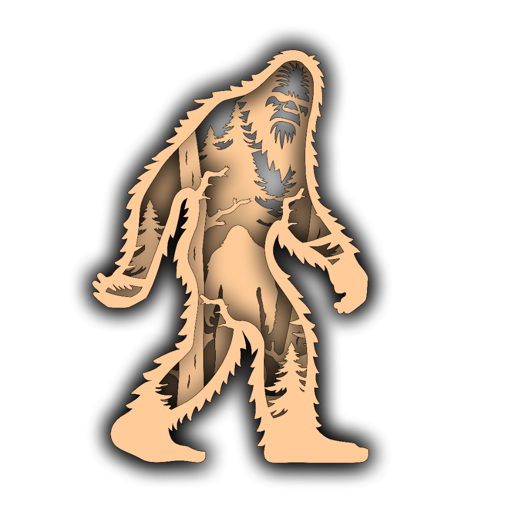 Bigfoot - Legend - Layered Nature Design - Digital File Digital My Custom Designs SVG
