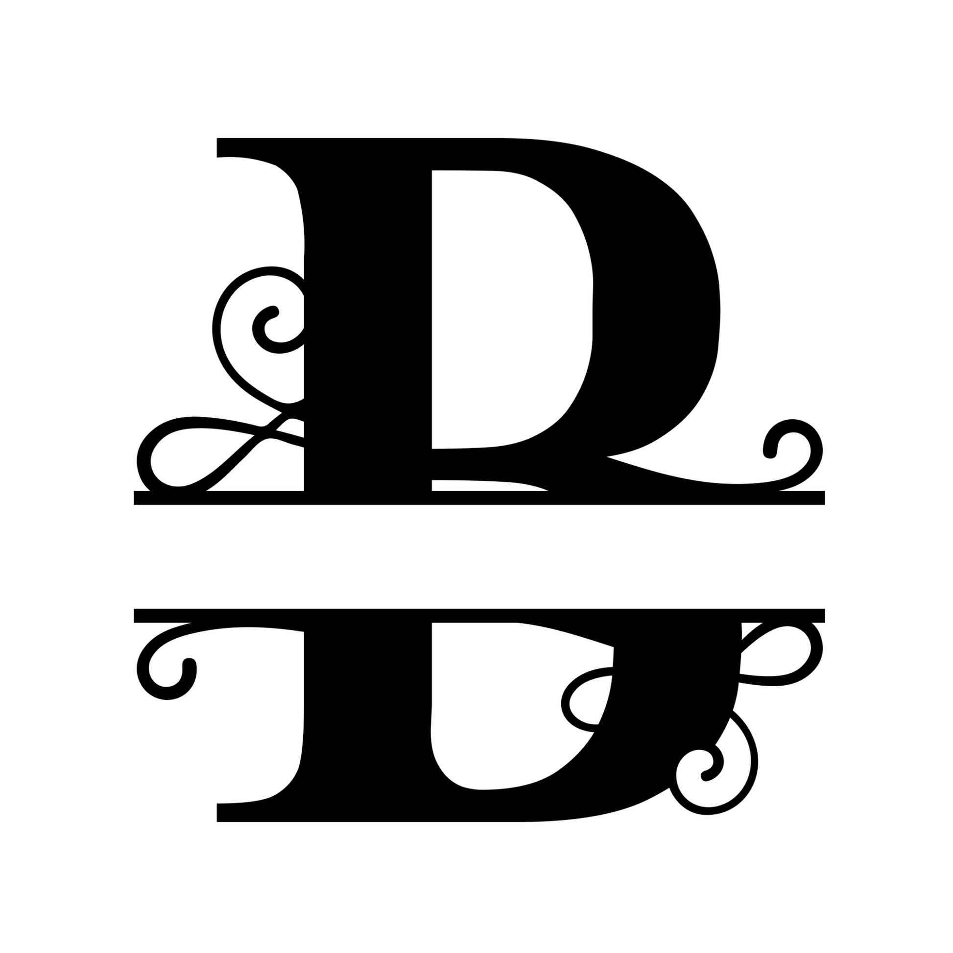 B - Monogram Vines Ornamental - Digital File Digital My Custom Designs ZIP File