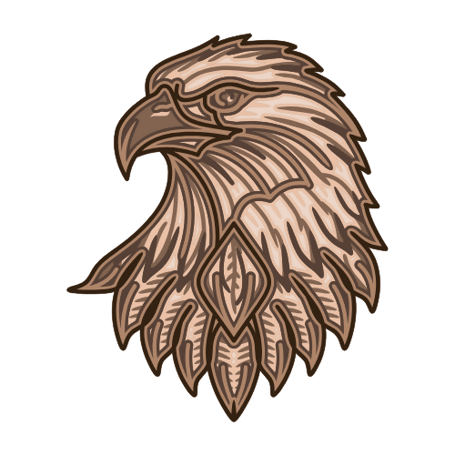 Eagle Head - Layered Line Designs - Digital File Digital My Custom Designs ZIP File