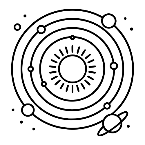Solar System Map Sketch - Digital File - XCS Friendly Digital My Custom Designs PDF