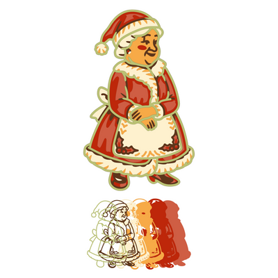 Mrs. Clause - Layered Line Design - Digital File Digital My Custom Designs ZIP File