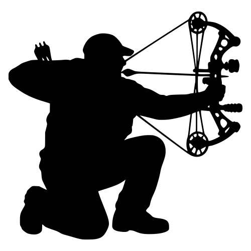 Kneeling Bowhunter Silhouette - Digital File - XCS Friendly