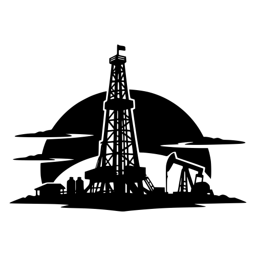 Rig with Sunset Backdrop Silhouette - Vector Graphics - Digital File Digital My Custom Designs PDF